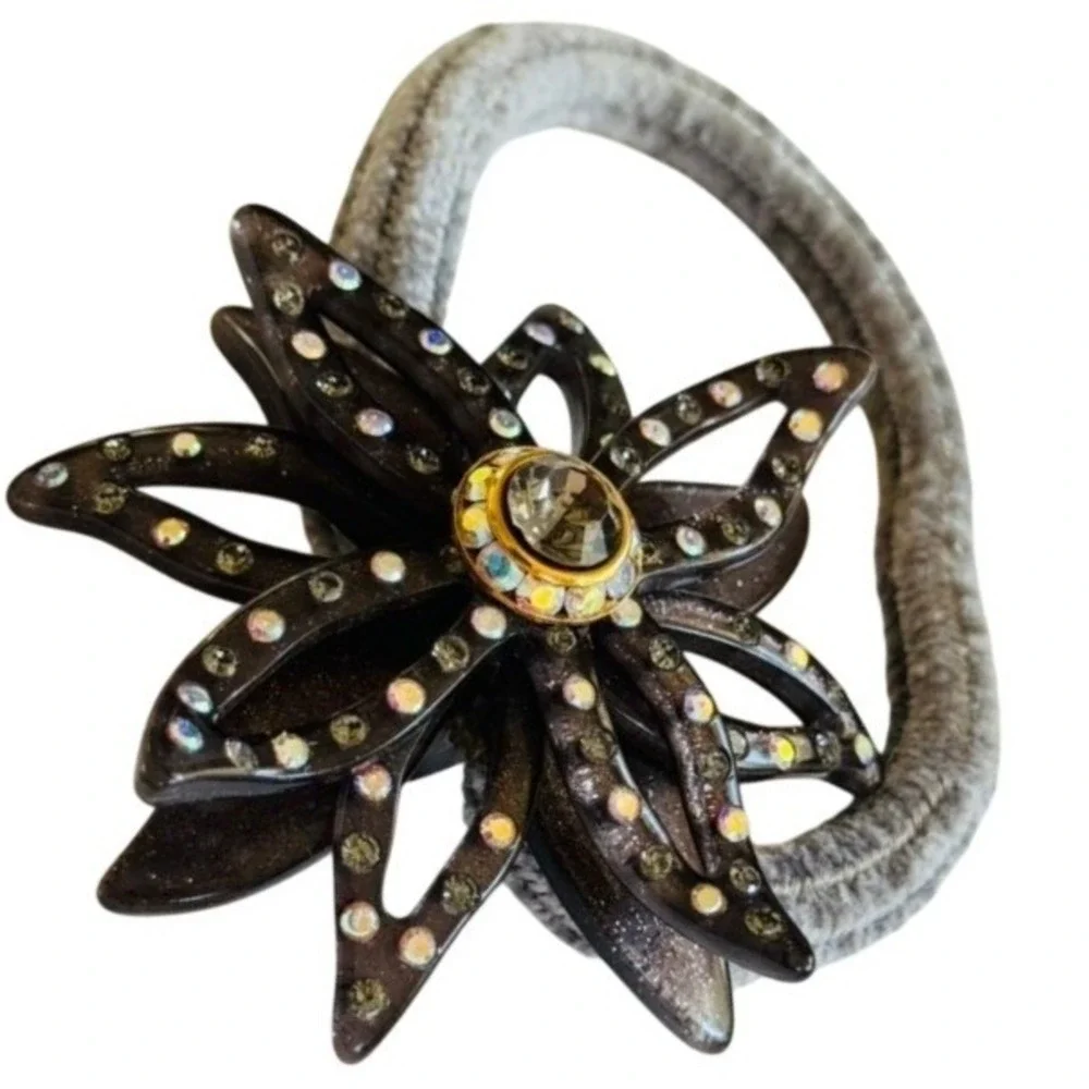 MC DAVIDIAN Hair Tie ponytail holder Sparkling SWAROVSKI Crystal Jeweled France‎